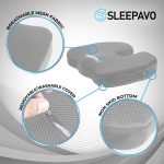 Sleepavo Pink Memory Foam Seat Cushion for Office Chair - Cooling Gel Pillow for Sciatica Coccyx Back Tailbone & Lower Back Pain Relief - Chair Pad for Lumbar Support in Office Desk, Car & Airplane - Image 4